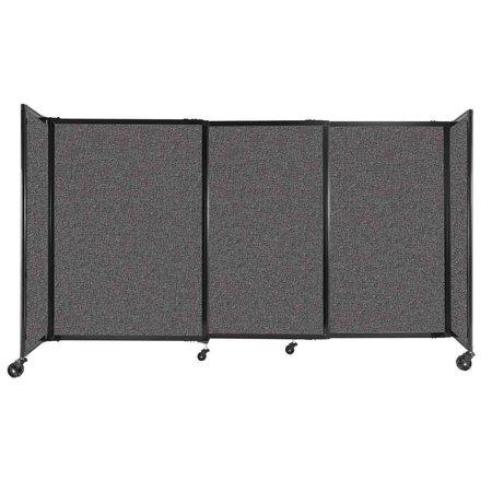 VERSARE StraightWall Sliding Portable Partition 7'2" x 4' Charcoal Gray Fabric 1448307